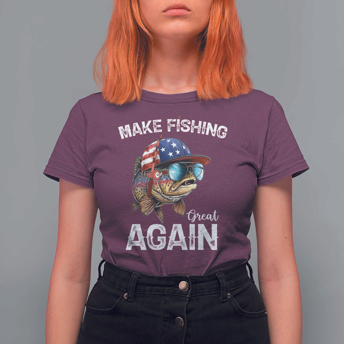 Funny Make Fishing Great Again T Shirt For Women Bass Fishing - Wonder Print Shop