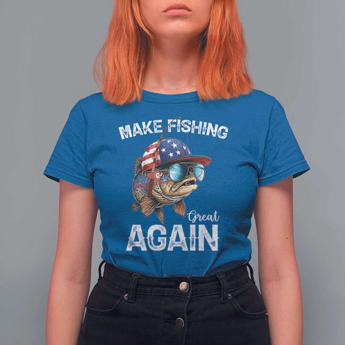 Funny Make Fishing Great Again T Shirt For Women Bass Fishing - Wonder Print Shop
