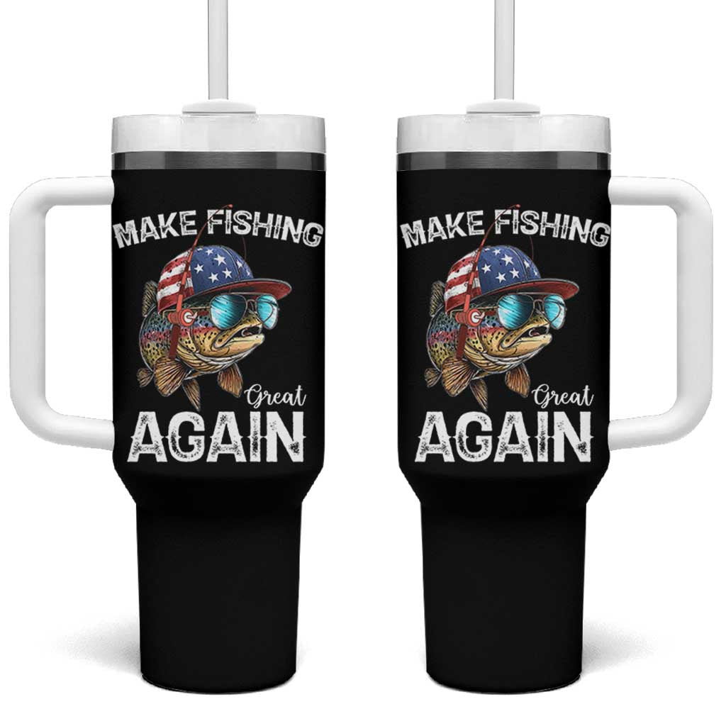 Funny Make Fishing Great Again Tumbler With Handle Bass Fishing - Wonder Print Shop