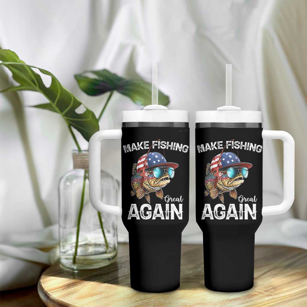 Funny Make Fishing Great Again Tumbler With Handle Bass Fishing - Wonder Print Shop