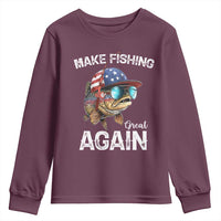 Funny Make Fishing Great Again Youth Sweatshirt Bass Fishing - Wonder Print Shop