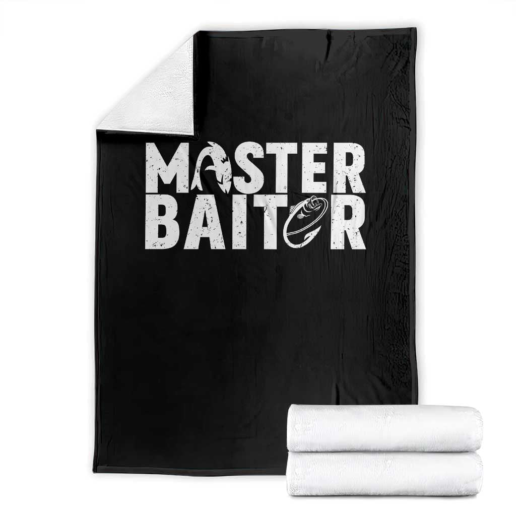 Funny Master Baiter Throw Blanket Fishing Fisherman Adult Jokes Father's Day - Wonder Print Shop