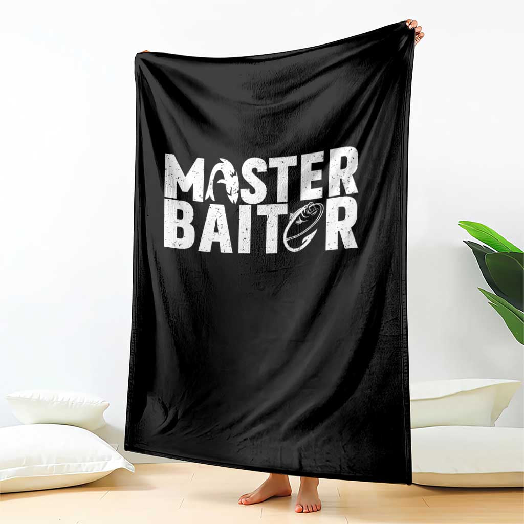Funny Master Baiter Throw Blanket Fishing Fisherman Adult Jokes Father's Day - Wonder Print Shop