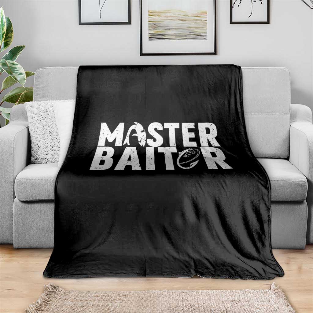 Funny Master Baiter Throw Blanket Fishing Fisherman Adult Jokes Father's Day - Wonder Print Shop