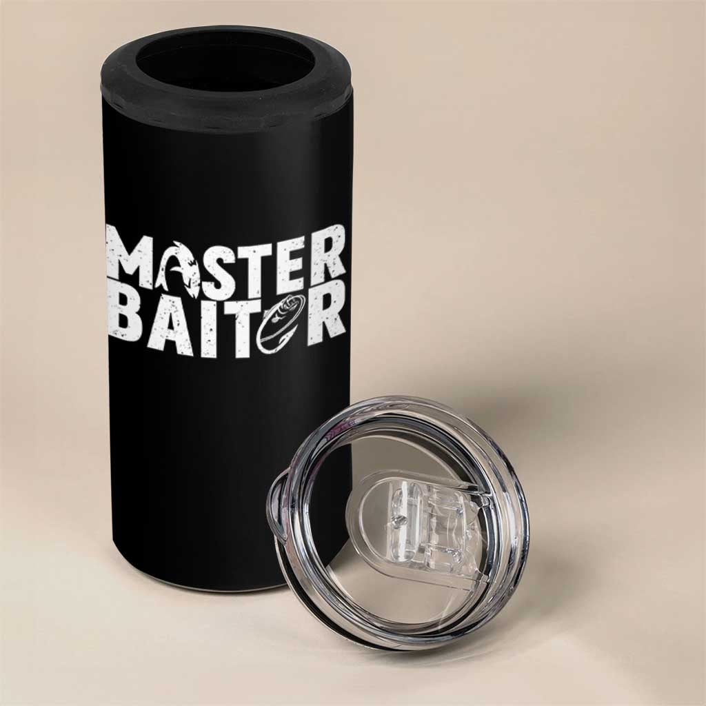 Funny Master Baiter 4 in 1 Can Cooler Tumbler Fishing Fisherman Adult Jokes Father's Day - Wonder Print Shop