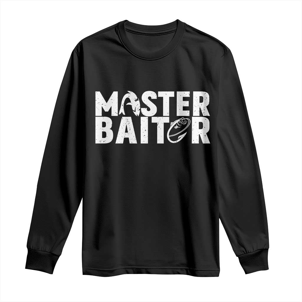 Funny Master Baiter Long Sleeve Shirt Fishing Fisherman Adult Jokes Father's Day - Wonder Print Shop
