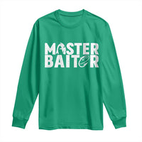 Funny Master Baiter Long Sleeve Shirt Fishing Fisherman Adult Jokes Father's Day - Wonder Print Shop
