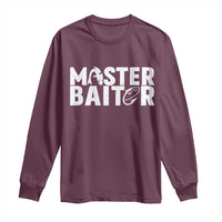Funny Master Baiter Long Sleeve Shirt Fishing Fisherman Adult Jokes Father's Day - Wonder Print Shop