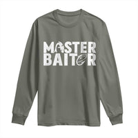 Funny Master Baiter Long Sleeve Shirt Fishing Fisherman Adult Jokes Father's Day - Wonder Print Shop