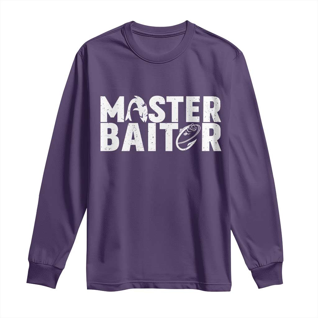 Funny Master Baiter Long Sleeve Shirt Fishing Fisherman Adult Jokes Father's Day - Wonder Print Shop