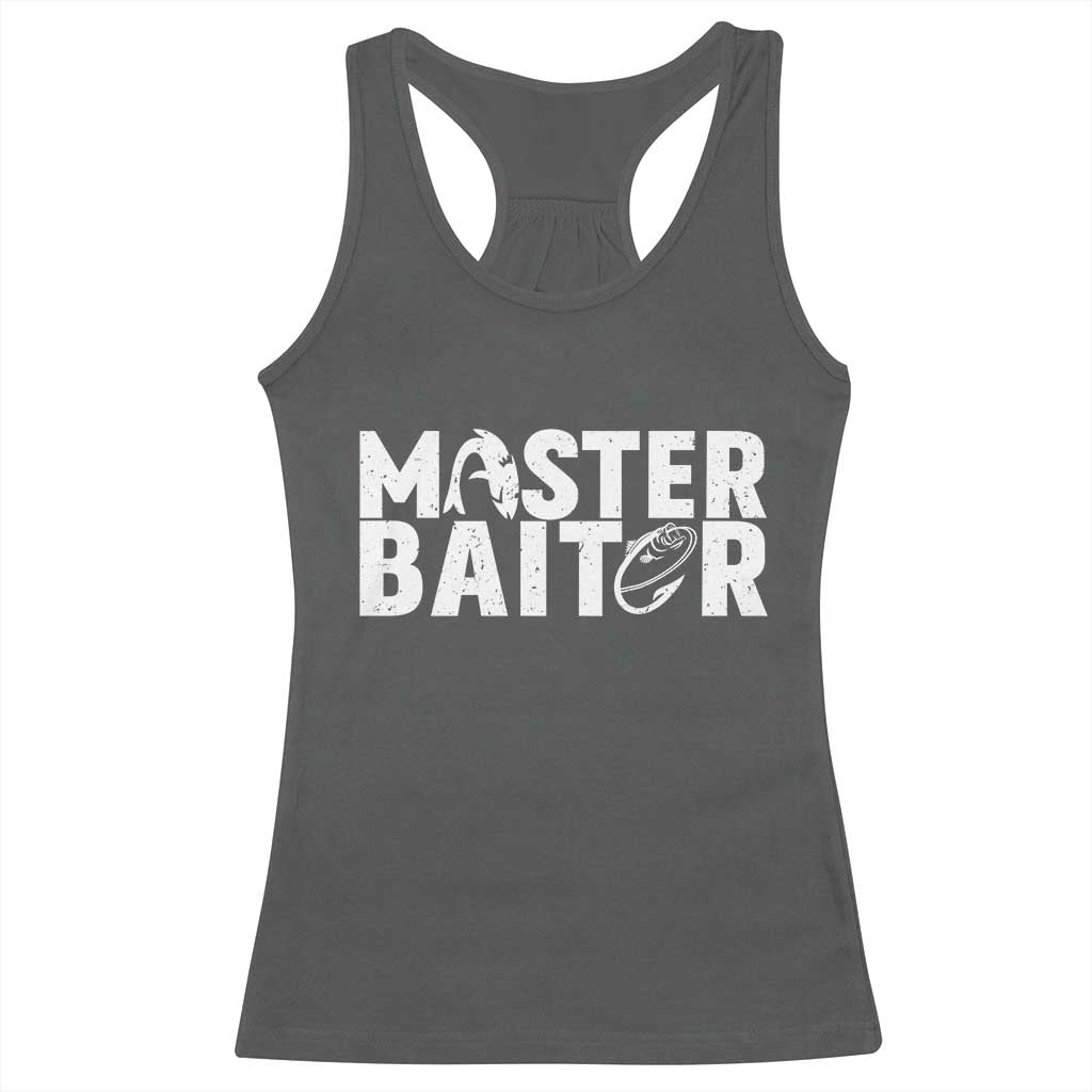 Funny Master Baiter Racerback Tank Top Fishing Fisherman Adult Jokes Father's Day - Wonder Print Shop