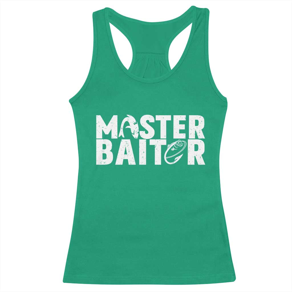 Funny Master Baiter Racerback Tank Top Fishing Fisherman Adult Jokes Father's Day - Wonder Print Shop