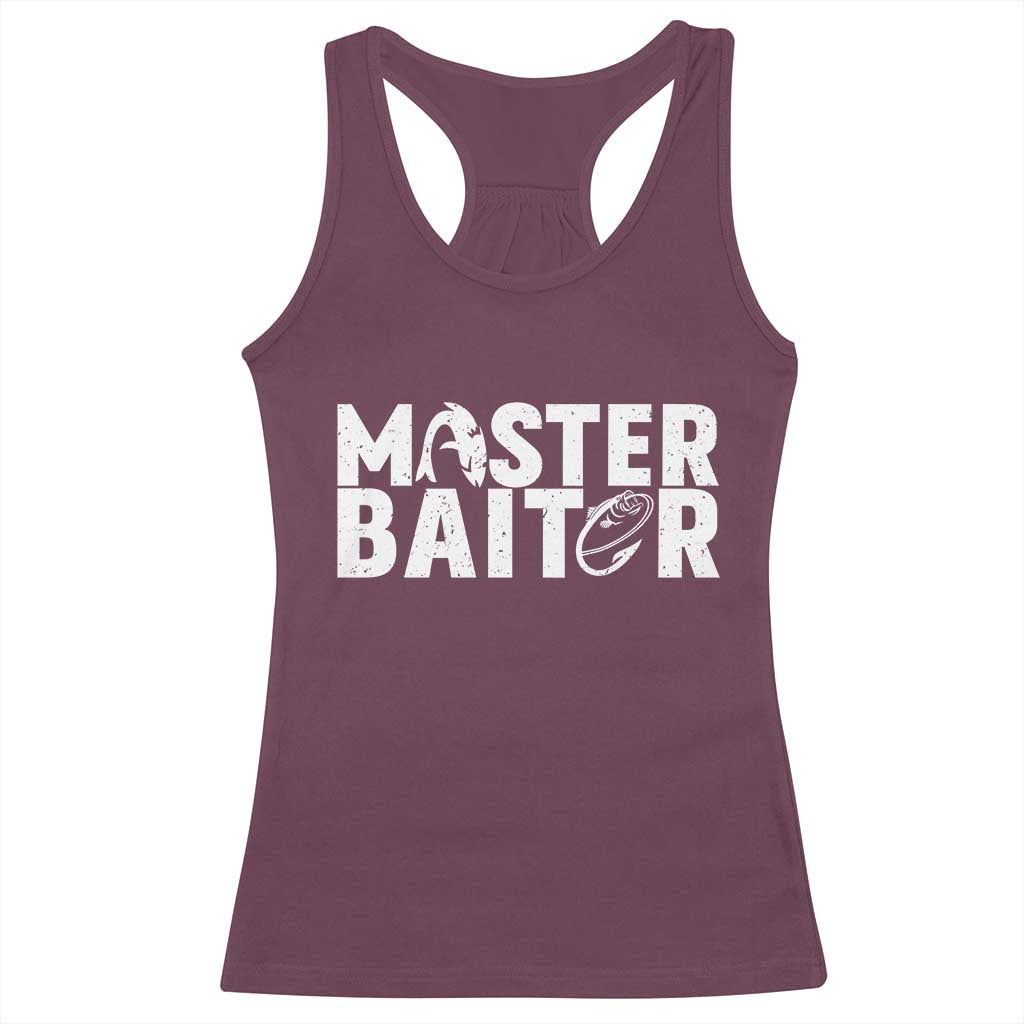 Funny Master Baiter Racerback Tank Top Fishing Fisherman Adult Jokes Father's Day - Wonder Print Shop