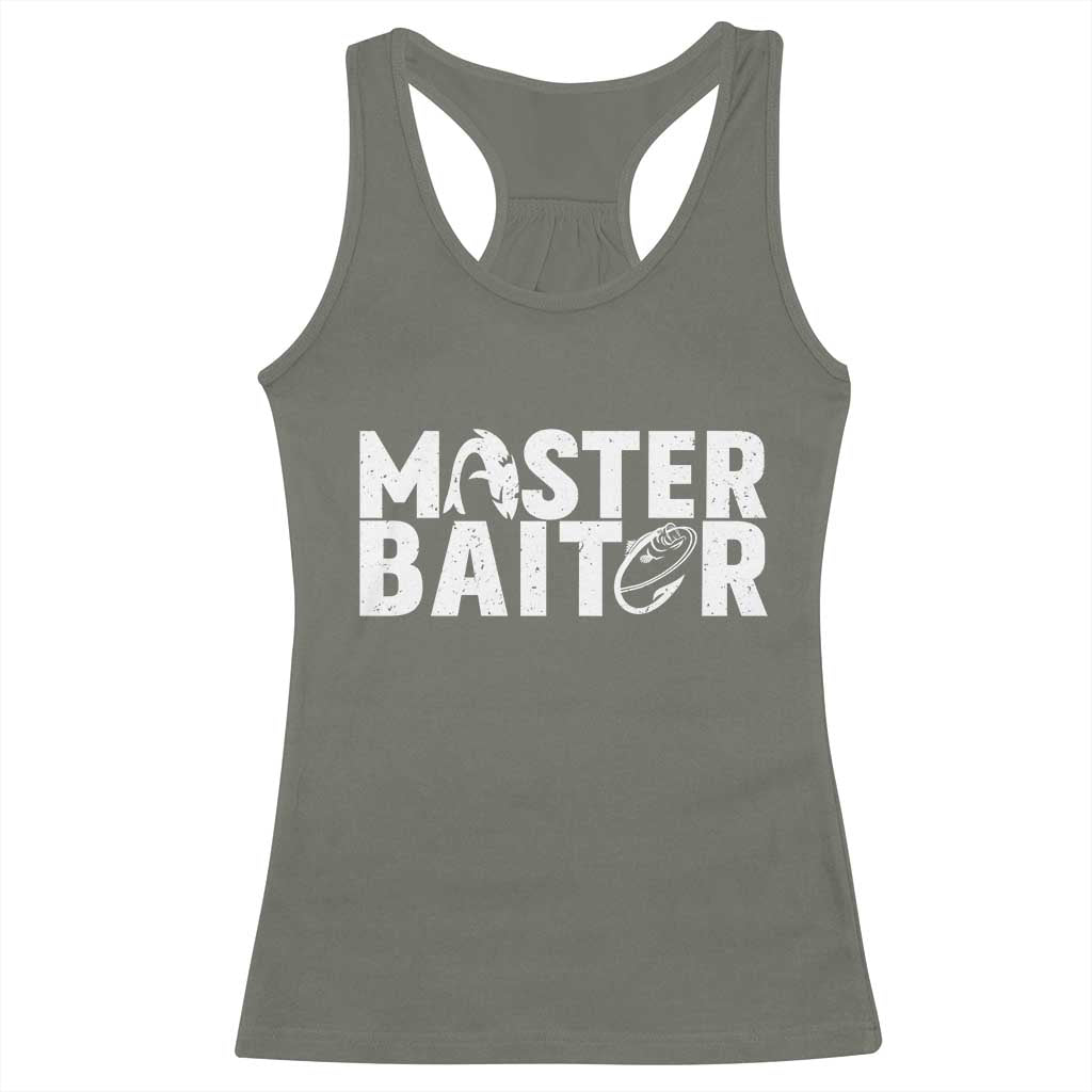 Funny Master Baiter Racerback Tank Top Fishing Fisherman Adult Jokes Father's Day - Wonder Print Shop