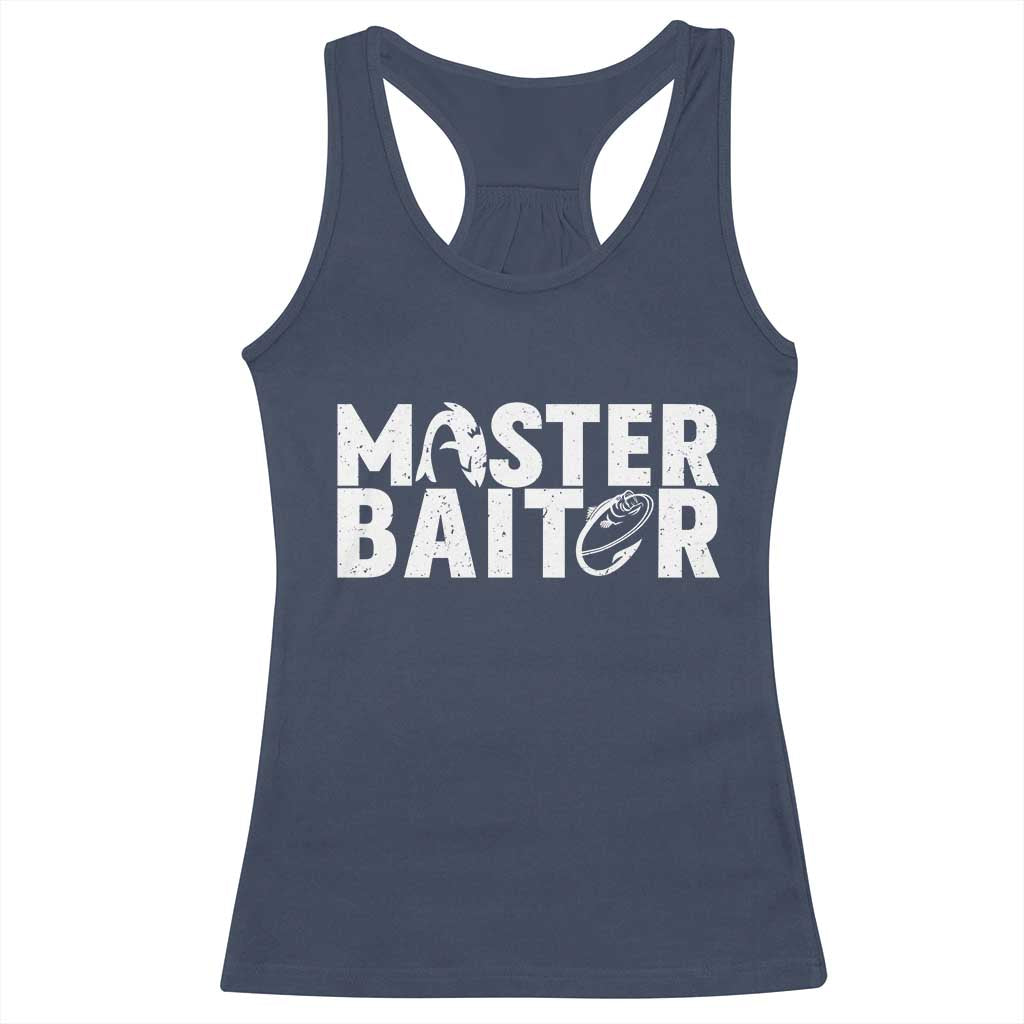 Funny Master Baiter Racerback Tank Top Fishing Fisherman Adult Jokes Father's Day - Wonder Print Shop
