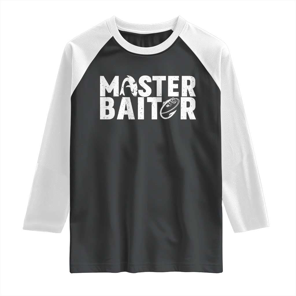 Funny Master Baiter Raglan Shirt Fishing Fisherman Adult Jokes Father's Day - Wonder Print Shop
