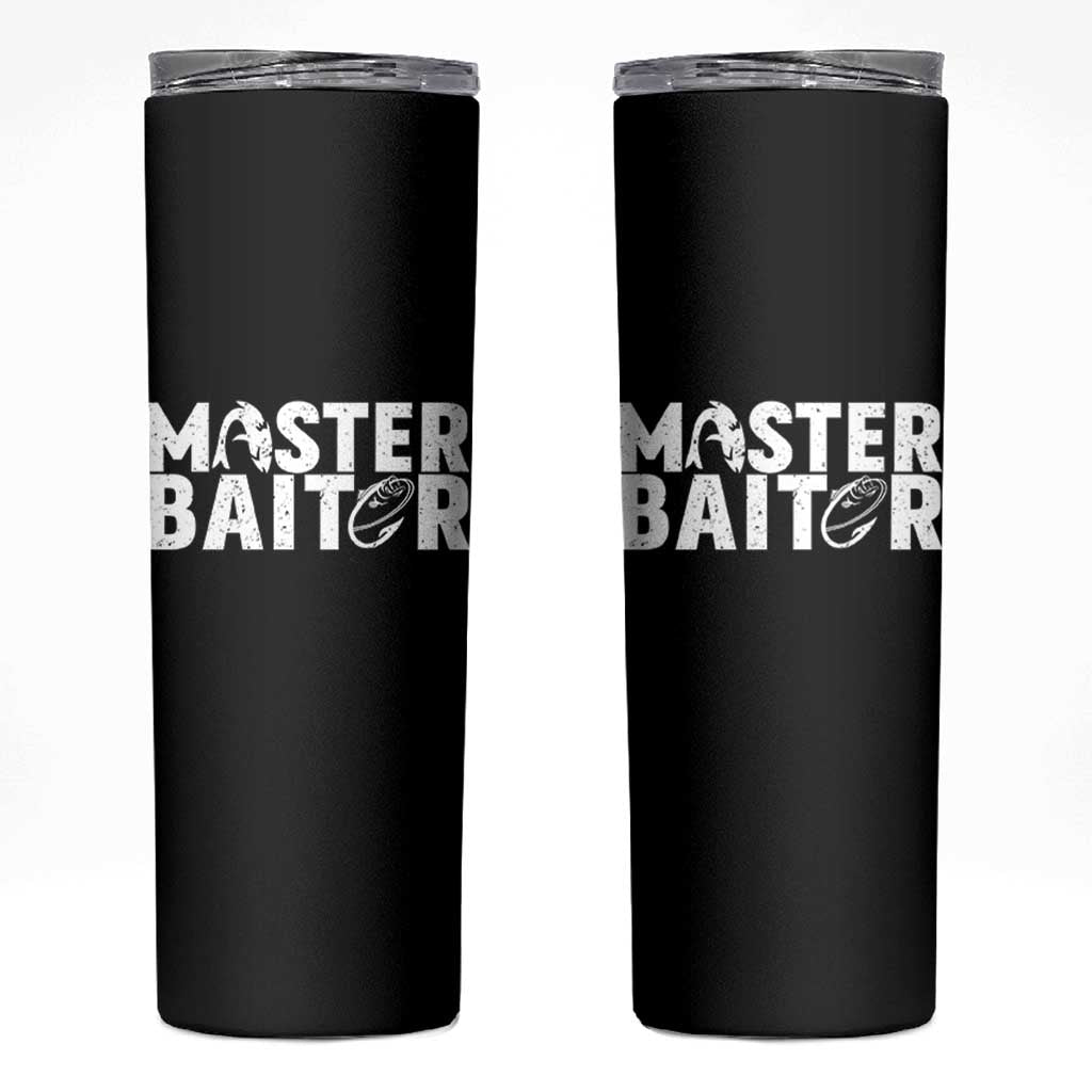 Funny Master Baiter Skinny Tumbler Fishing Fisherman Adult Jokes Father's Day - Wonder Print Shop