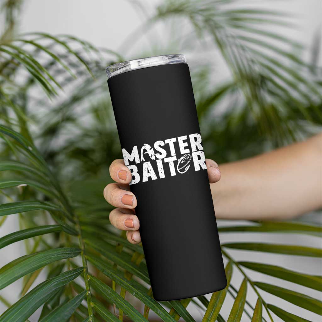 Funny Master Baiter Skinny Tumbler Fishing Fisherman Adult Jokes Father's Day - Wonder Print Shop
