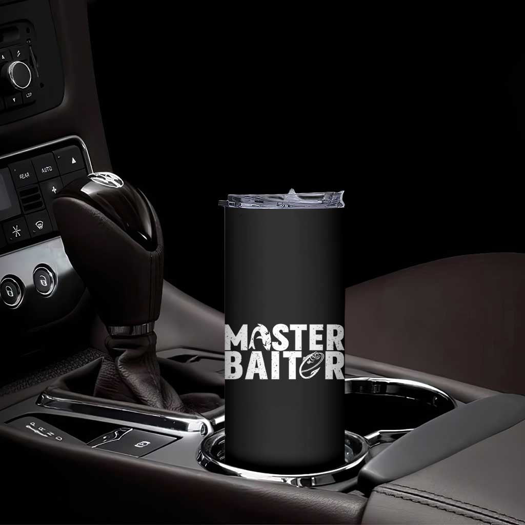 Funny Master Baiter Skinny Tumbler Fishing Fisherman Adult Jokes Father's Day - Wonder Print Shop