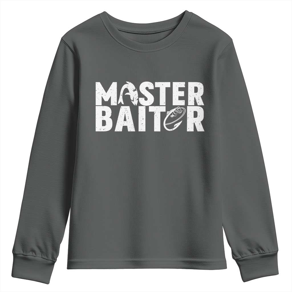 Funny Master Baiter Youth Sweatshirt Fishing Fisherman Adult Jokes Father's Day - Wonder Print Shop