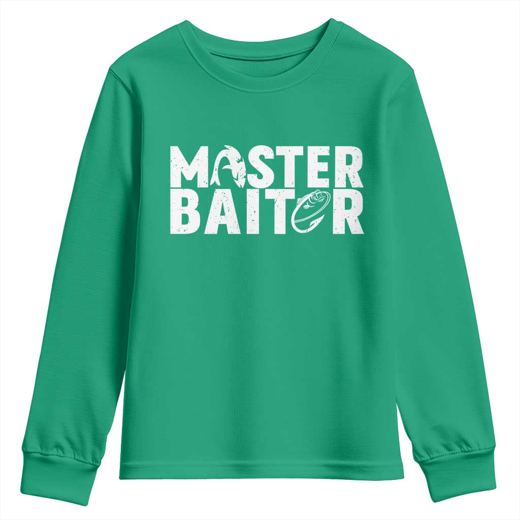 Funny Master Baiter Youth Sweatshirt Fishing Fisherman Adult Jokes Father's Day - Wonder Print Shop