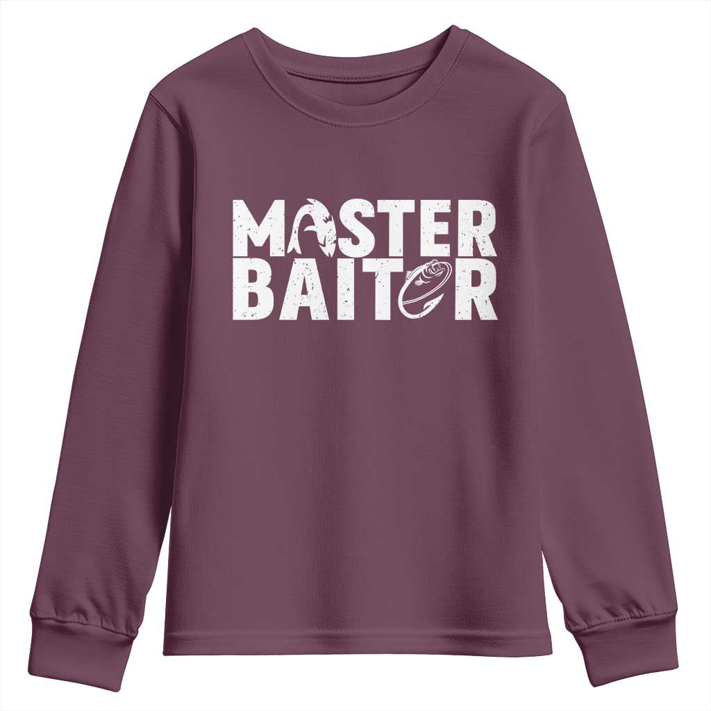 Funny Master Baiter Youth Sweatshirt Fishing Fisherman Adult Jokes Father's Day - Wonder Print Shop