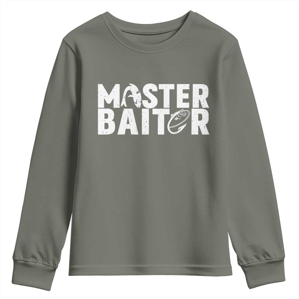 Funny Master Baiter Youth Sweatshirt Fishing Fisherman Adult Jokes Father's Day - Wonder Print Shop