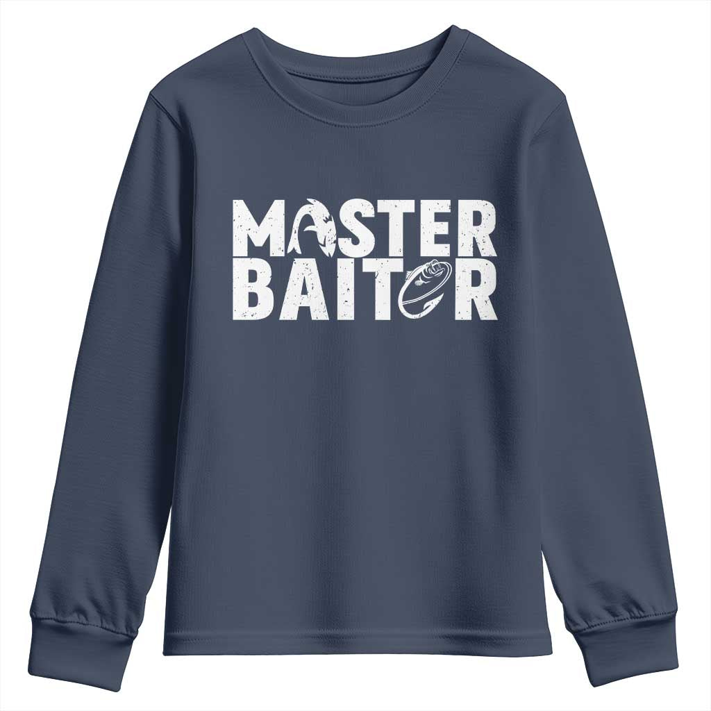 Funny Master Baiter Youth Sweatshirt Fishing Fisherman Adult Jokes Father's Day - Wonder Print Shop