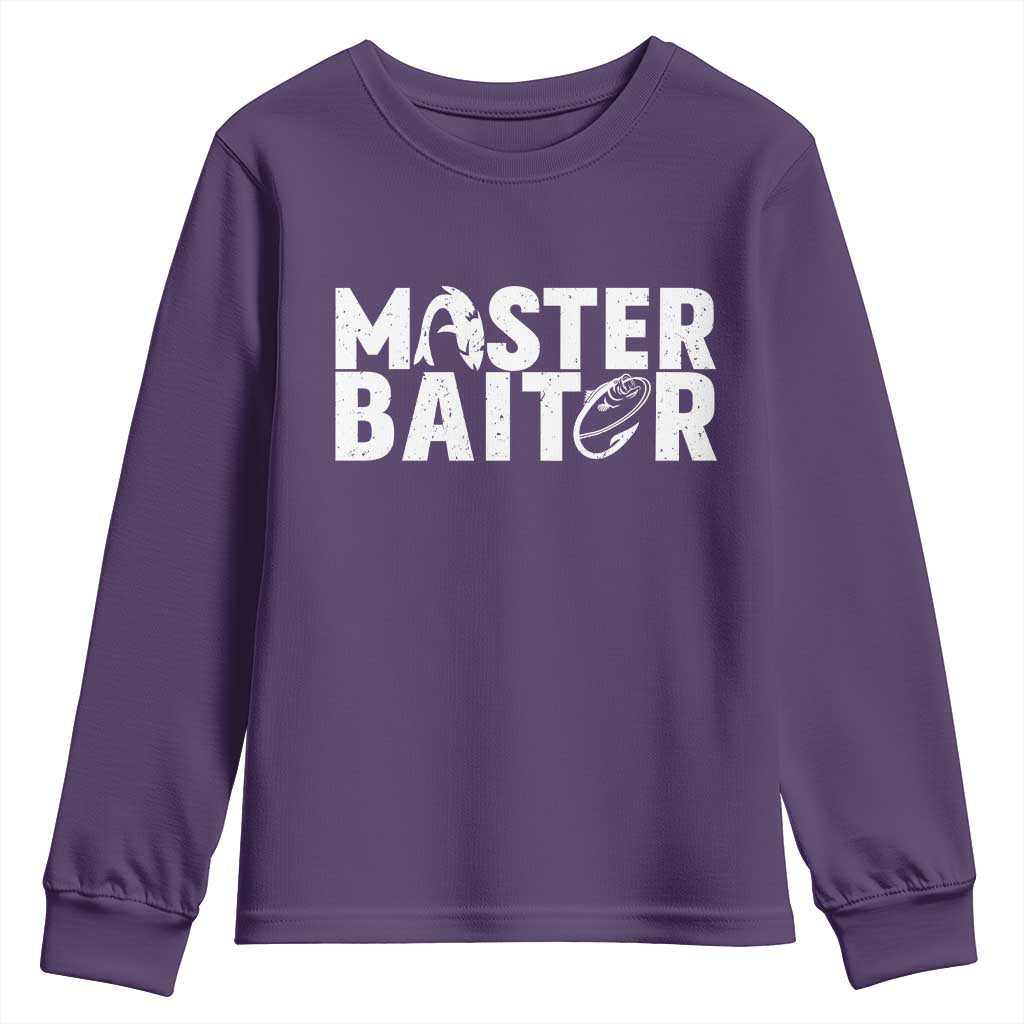 Funny Master Baiter Youth Sweatshirt Fishing Fisherman Adult Jokes Father's Day - Wonder Print Shop