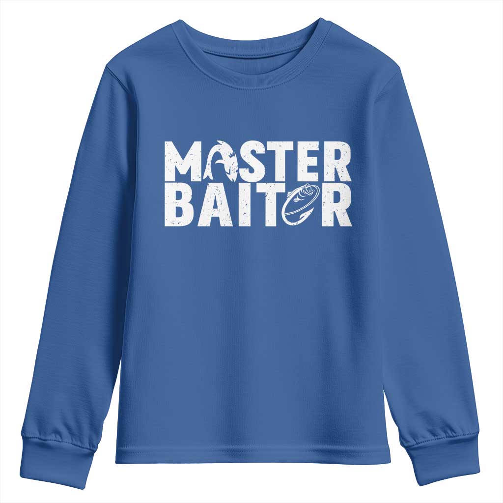 Funny Master Baiter Youth Sweatshirt Fishing Fisherman Adult Jokes Father's Day - Wonder Print Shop