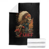 Indian American Rider Throw Blanket Respect The Native Chief Native American Motorcycle - Wonder Print Shop