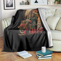 Indian American Rider Throw Blanket Respect The Native Chief Native American Motorcycle - Wonder Print Shop