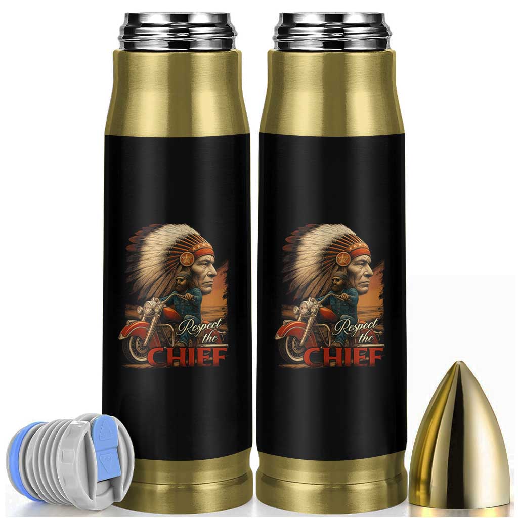 Indian American Rider Bullet Tumbler Respect The Native Chief Native American Motorcycle - Wonder Print Shop