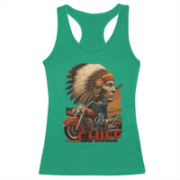 Indian American Rider Racerback Tank Top Respect The Native Chief Native American Motorcycle - Wonder Print Shop