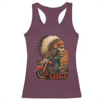 Indian American Rider Racerback Tank Top Respect The Native Chief Native American Motorcycle - Wonder Print Shop