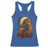 Indian American Rider Racerback Tank Top Respect The Native Chief Native American Motorcycle - Wonder Print Shop