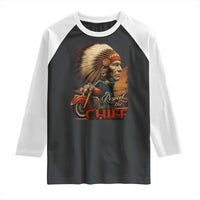 Indian American Rider Raglan Shirt Respect The Native Chief Native American Motorcycle - Wonder Print Shop
