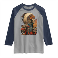 Indian American Rider Raglan Shirt Respect The Native Chief Native American Motorcycle - Wonder Print Shop