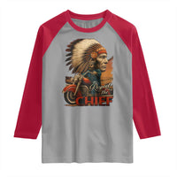 Indian American Rider Raglan Shirt Respect The Native Chief Native American Motorcycle - Wonder Print Shop