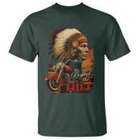 Indian American Rider T Shirt Respect The Native Chief Native American Motorcycle - Wonder Print Shop