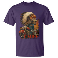 Indian American Rider T Shirt Respect The Native Chief Native American Motorcycle - Wonder Print Shop