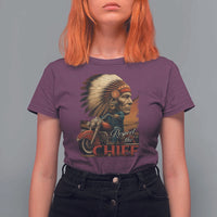 Indian American Rider T Shirt For Women Respect The Native Chief Native American Motorcycle - Wonder Print Shop