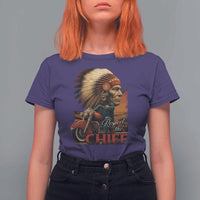 Indian American Rider T Shirt For Women Respect The Native Chief Native American Motorcycle - Wonder Print Shop