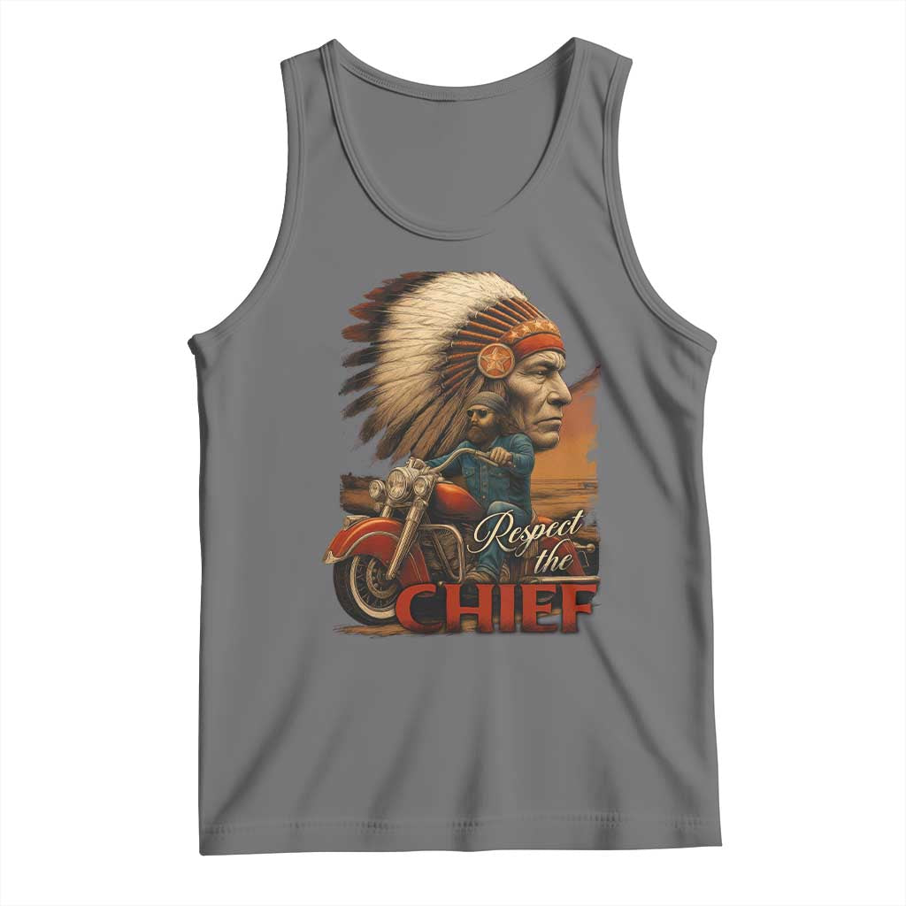 Indian American Rider Tank Top Respect The Native Chief Native American Motorcycle - Wonder Print Shop