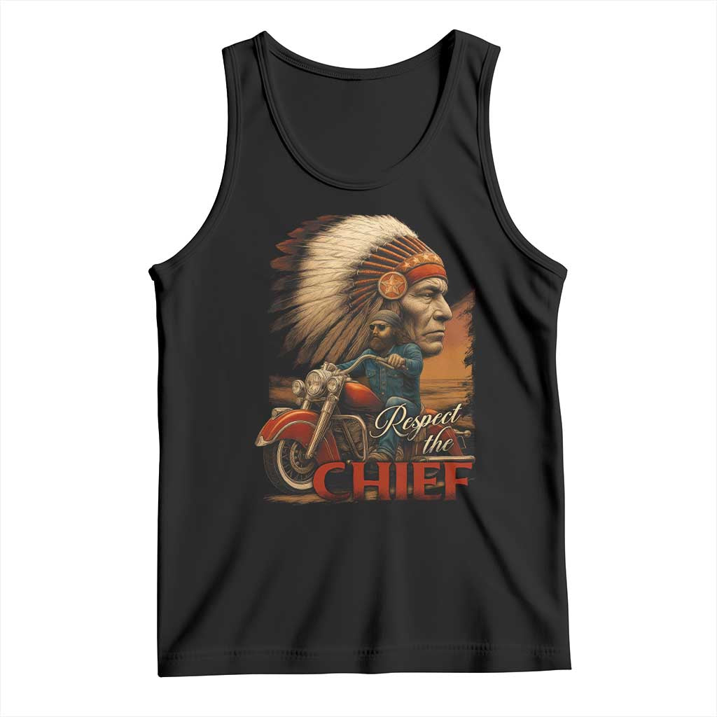 Indian American Rider Tank Top Respect The Native Chief Native American Motorcycle - Wonder Print Shop