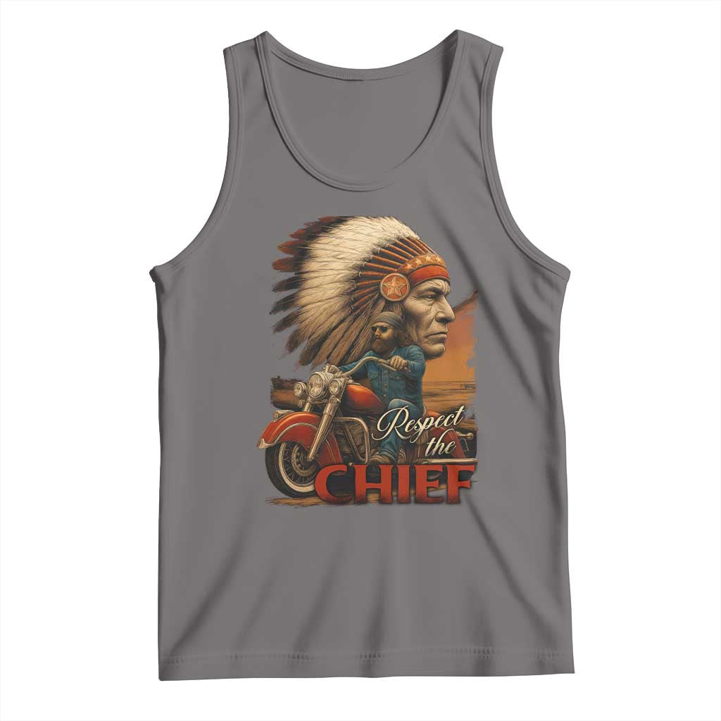 Indian American Rider Tank Top Respect The Native Chief Native American Motorcycle - Wonder Print Shop