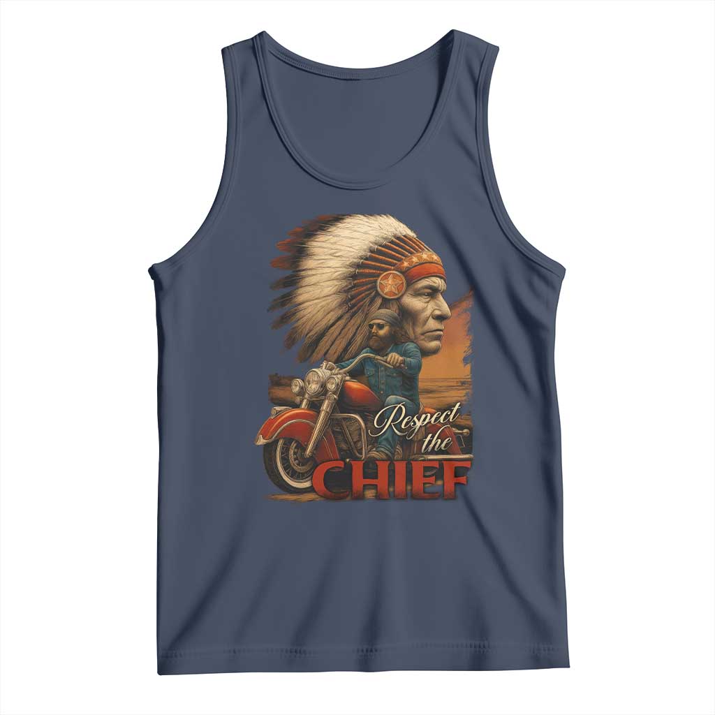 Indian American Rider Tank Top Respect The Native Chief Native American Motorcycle - Wonder Print Shop