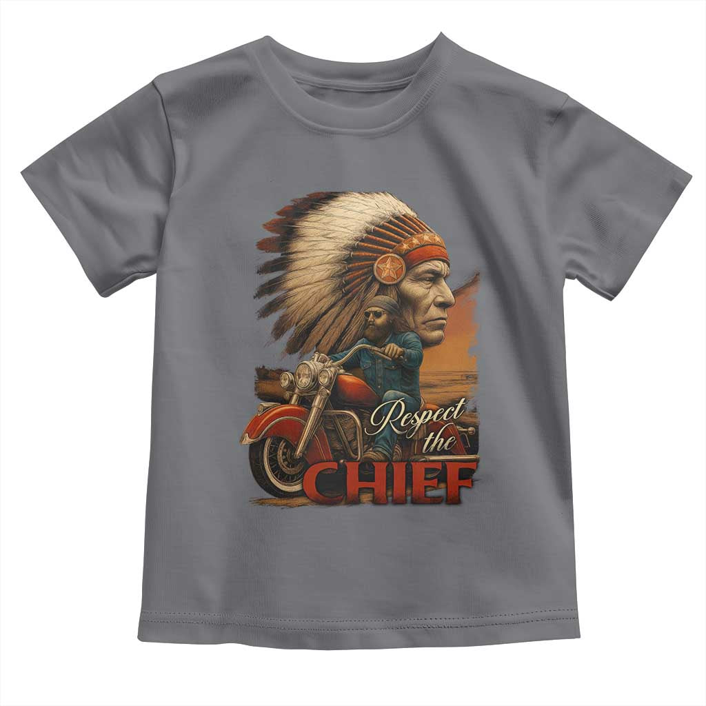 Indian American Rider Toddler T Shirt Respect The Native Chief Native American Motorcycle - Wonder Print Shop