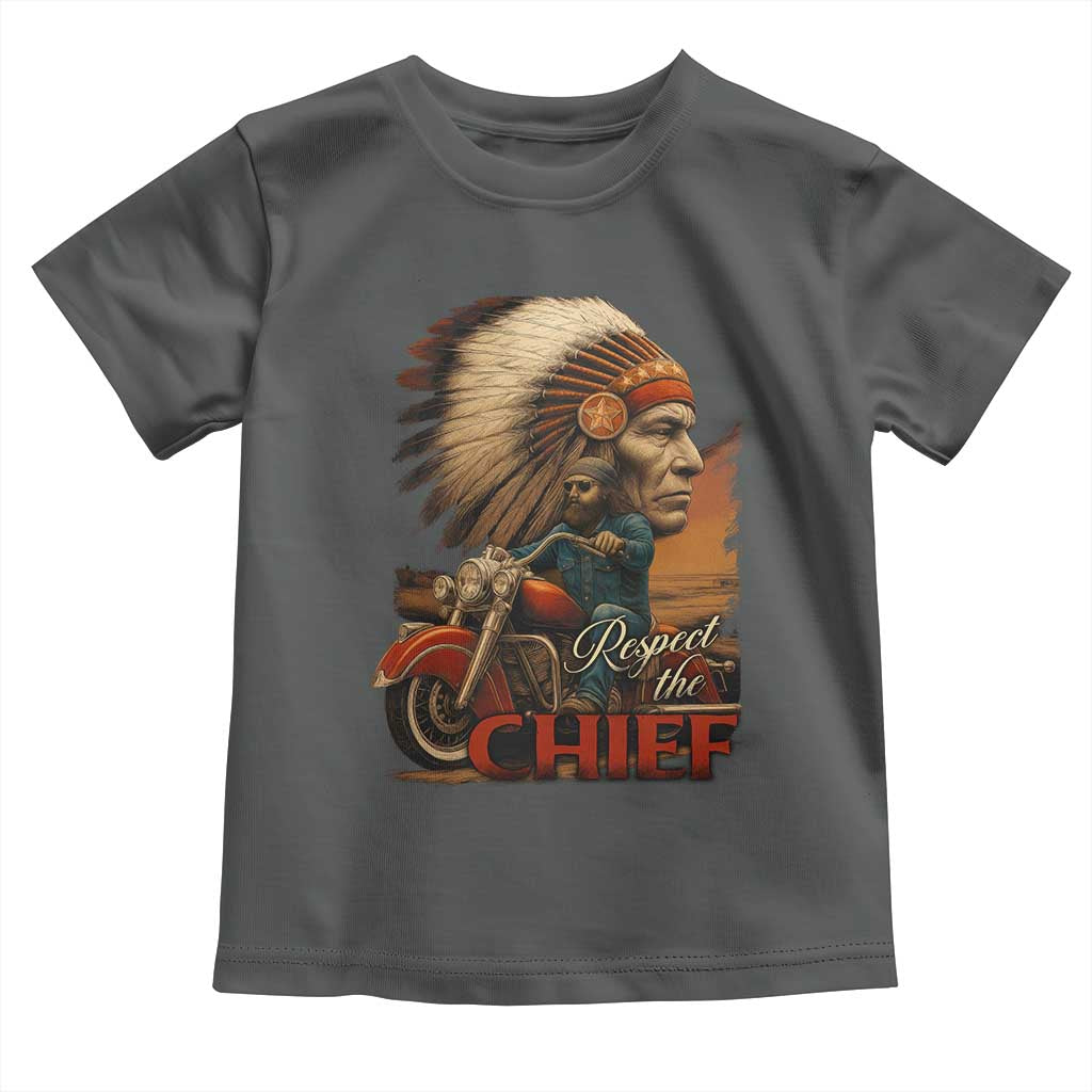 Indian American Rider Toddler T Shirt Respect The Native Chief Native American Motorcycle - Wonder Print Shop