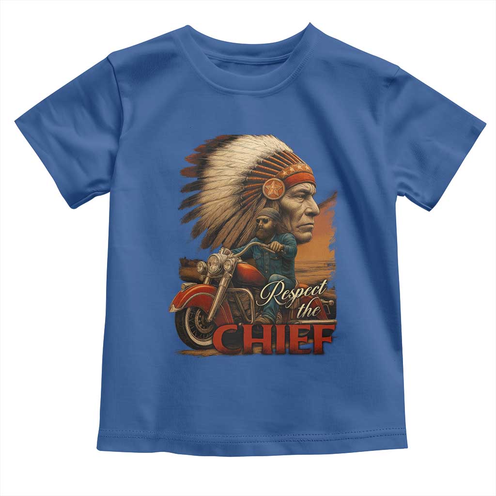 Indian American Rider Toddler T Shirt Respect The Native Chief Native American Motorcycle - Wonder Print Shop